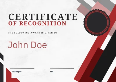 Certificate of Recognition