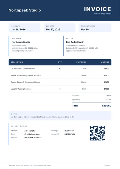 Professional Corporate Business Invoice