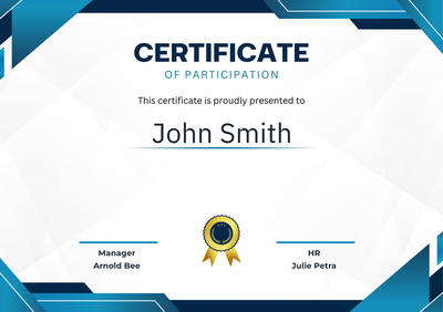 Certificate of Participation