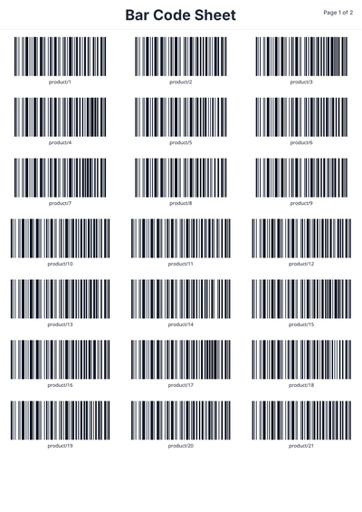 Barcode Sheet for Inventory & Batch Printing