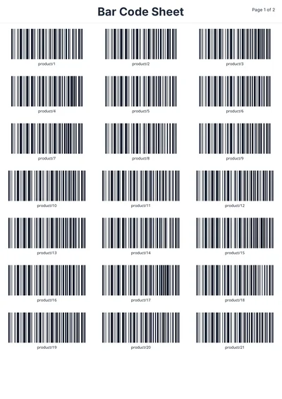Barcode Sheet for Inventory & Batch Printing