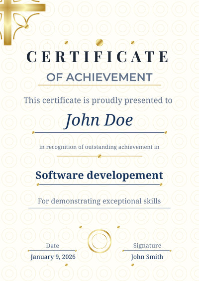Portrait Certificate for Diplomas & Certifications