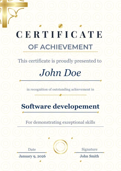 Portrait Certificate for Diplomas & Certifications