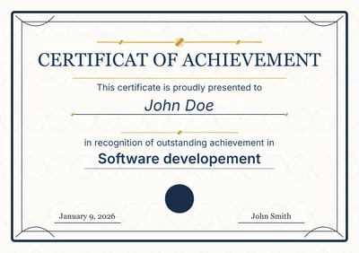 Printable Certificate of Achievement